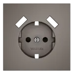 Накладка для розетки с заземлением и защитными шторками с USB A+A S70 (капучино) Voltum VLS000914