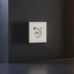 Накладка для розетки с заземлением и защитными шторками с USB A+C S70 (хлопок) Voltum VLS001013