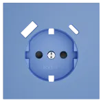 Накладка для розетки с заземлением и защитными шторками с USB A+C S70 (деним) Voltum VLS001015