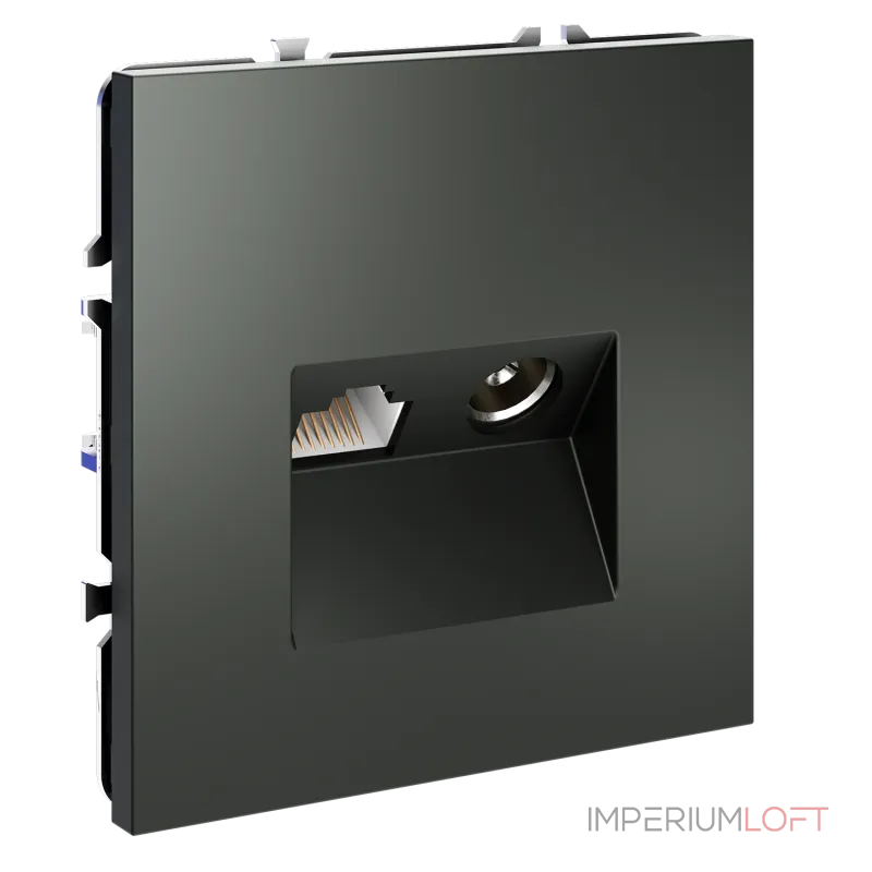 Розетка телевизионная встраиваемая S70 TV+RJ45 кат. 6 (титан) Voltum VLS060706