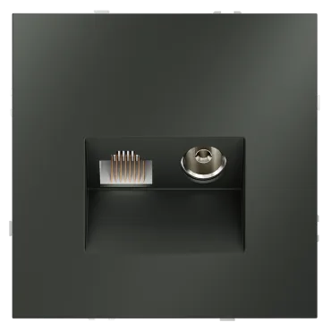 Розетка телевизионная встраиваемая S70 TV+RJ45 кат. 6 (титан) Voltum VLS060706