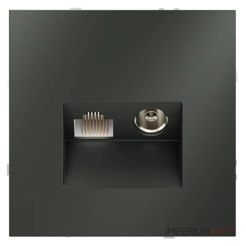 Розетка телевизионная встраиваемая S70 TV+RJ45 кат. 6 (титан) Voltum VLS060706