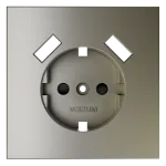 Накладка для розетки с заземлением и защитными шторками с USB A+A S70 (шелк) Voltum VLS000904