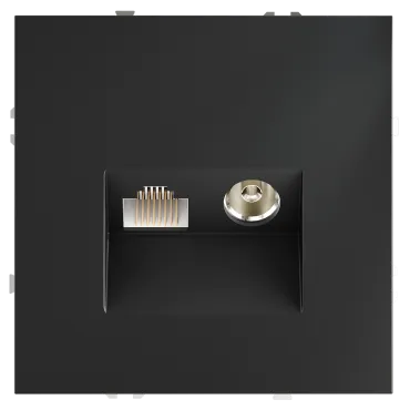 Розетка телевизионная встраиваемая S70 TV+RJ45 кат. 6 (графит) Voltum VLS060707 Розетка телевизионная встраиваемая S70 TV+RJ45 кат. 6 (графит) Voltum VLS060707