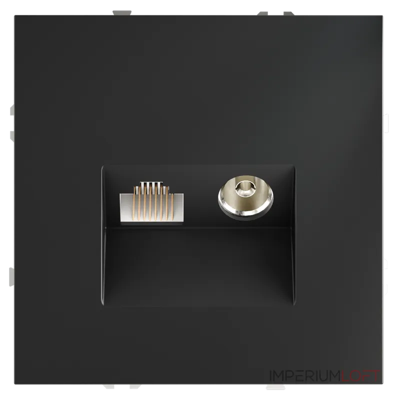 Розетка телевизионная встраиваемая S70 TV+RJ45 кат. 6 (графит) Voltum VLS060707