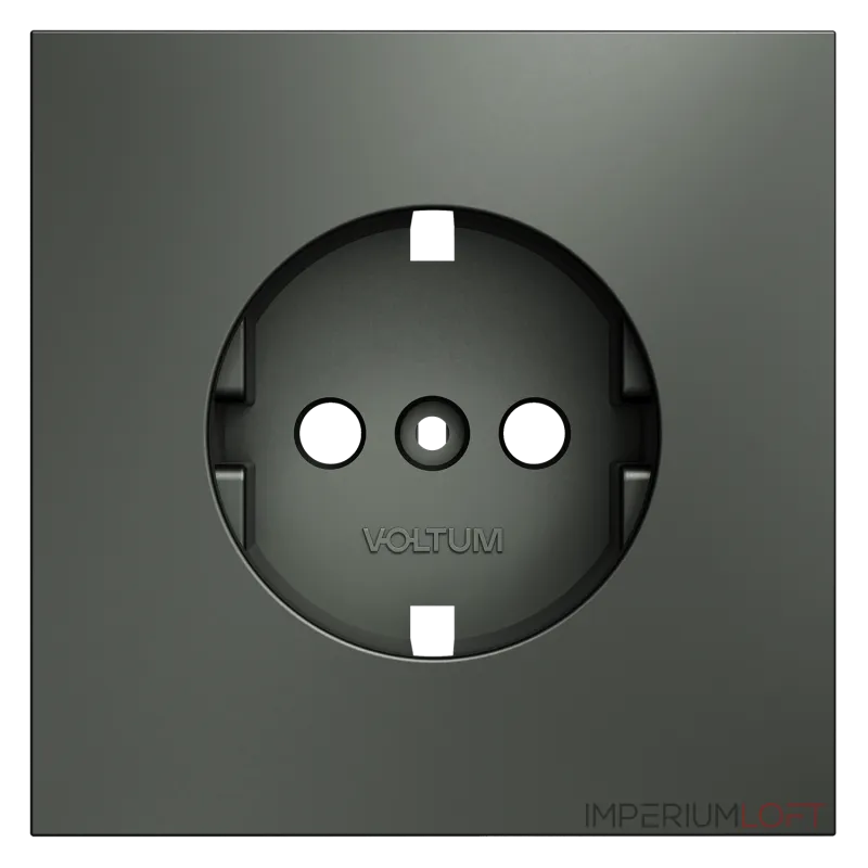 Накладка для розетки с заземлением S70 (титан) Voltum VLS000606