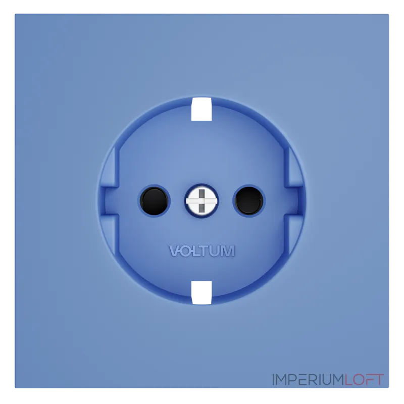 Накладка для розетки с заземлением и защитными шторками S70 (деним) Voltum VLS000715