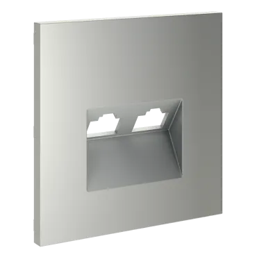 Накладка для розетки компьютерной двойной RJ45+RJ45 кат.6 S70 (сталь) Voltum VLS001405 Накладка для розетки компьютерной двойной RJ45+RJ45 кат.6 S70 (сталь) Voltum VLS001405