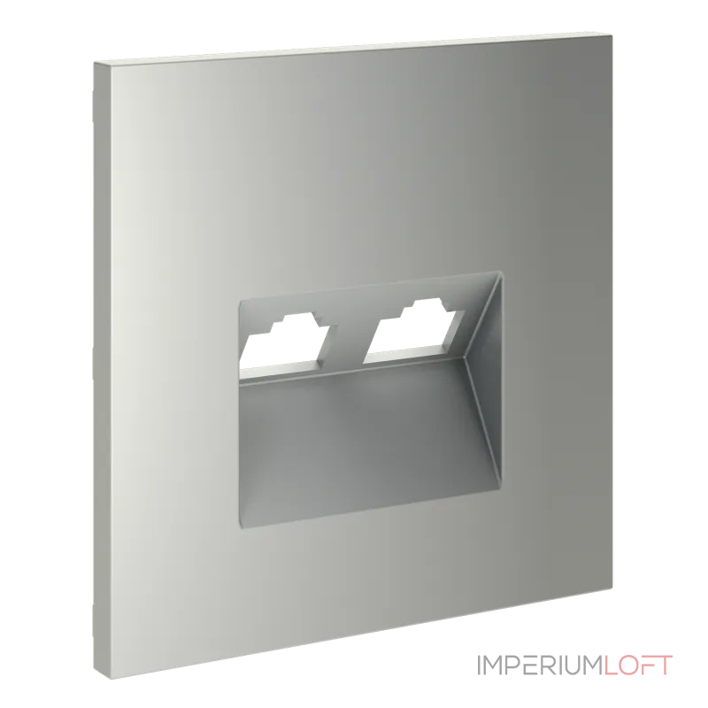 Накладка для розетки компьютерной двойной RJ45+RJ45 кат.6 S70 (сталь) Voltum VLS001405 Накладка для розетки компьютерной двойной RJ45+RJ45 кат.6 S70 (сталь) Voltum VLS001405