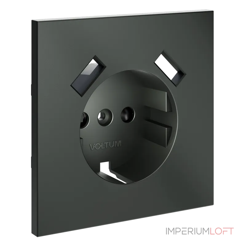 Накладка для розетки с заземлением и защитными шторками с USB A+A S70 (титан) Voltum VLS000906 Накладка для розетки с заземлением и защитными шторками с USB A+A S70 (титан) Voltum VLS000906