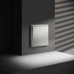 Выключатель встраиваемый S70 одноклавишный с подсветкой 10А (сталь) Voltum VLS010205