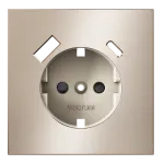 Накладка для розетки с заземлением и защитными шторками с USB A+C S70 (платина) Voltum VLSM001010