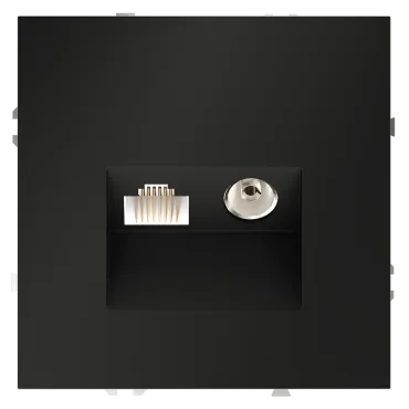 Розетка телевизионная встраиваемая S70 TV+RJ45 кат. 6 (черный матовый) Voltum VLS060708 Розетка телевизионная встраиваемая S70 TV+RJ45 кат. 6 (черный матовый) Voltum VLS060708