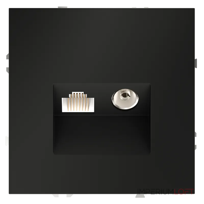 Розетка телевизионная встраиваемая S70 TV+RJ45 кат. 6 (черный матовый) Voltum VLS060708 Розетка телевизионная встраиваемая S70 TV+RJ45 кат. 6 (черный матовый) Voltum VLS060708