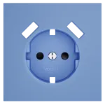 Накладка для розетки с заземлением и защитными шторками с USB A+A S70 (деним) Voltum VLS000915