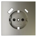 Накладка для розетки с заземлением и защитными шторками с USB A+C S70 (шелк) Voltum VLS001004