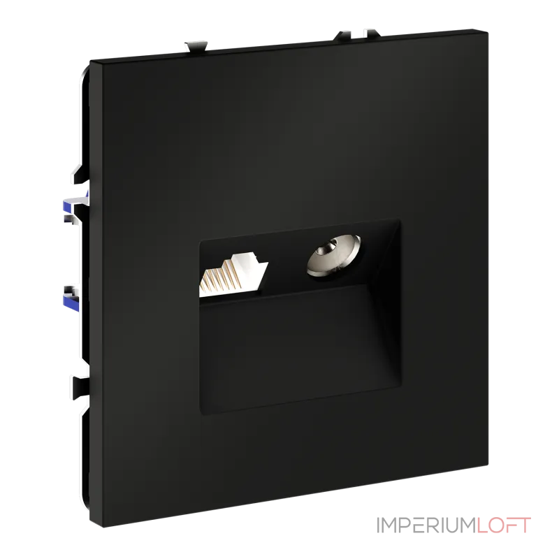 Розетка телевизионная встраиваемая S70 TV+RJ45 кат. 6 (черный матовый) Voltum VLS060708 Розетка телевизионная встраиваемая S70 TV+RJ45 кат. 6 (черный матовый) Voltum VLS060708