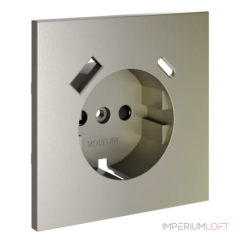 Накладка для розетки с заземлением и защитными шторками с USB A+C S70 (шелк) Voltum VLS001004 Накладка для розетки с заземлением и защитными шторками с USB A+C S70 (шелк) Voltum VLS001004