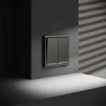Выключатель встраиваемый Voltum S70 двухклавишный с подсветкой 10А (титан) VLS020206 от ImperiumLoft