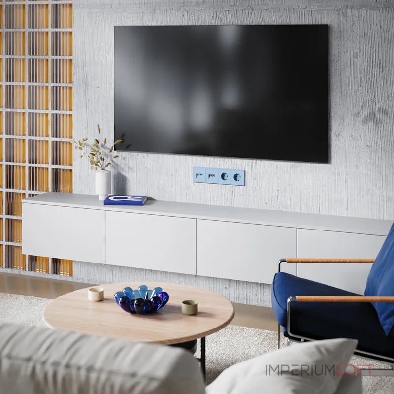 Накладка для розетки TV+RJ45 кат. 6 S70 (деним) Voltum VLS002715