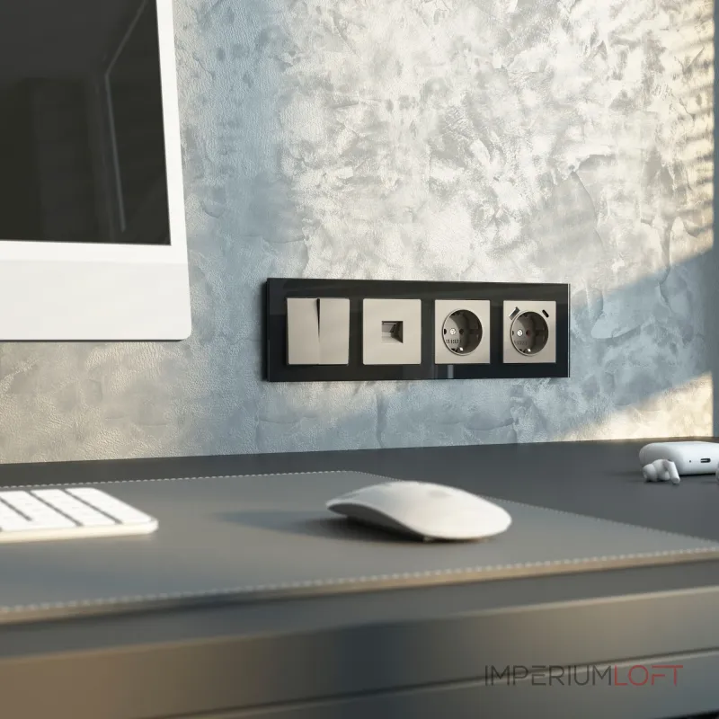 Розетка с заземлением. шторками и USB тип A+C Werkel a069465