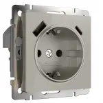 Розетка с заземлением. шторками и USB тип A+C Werkel a069465