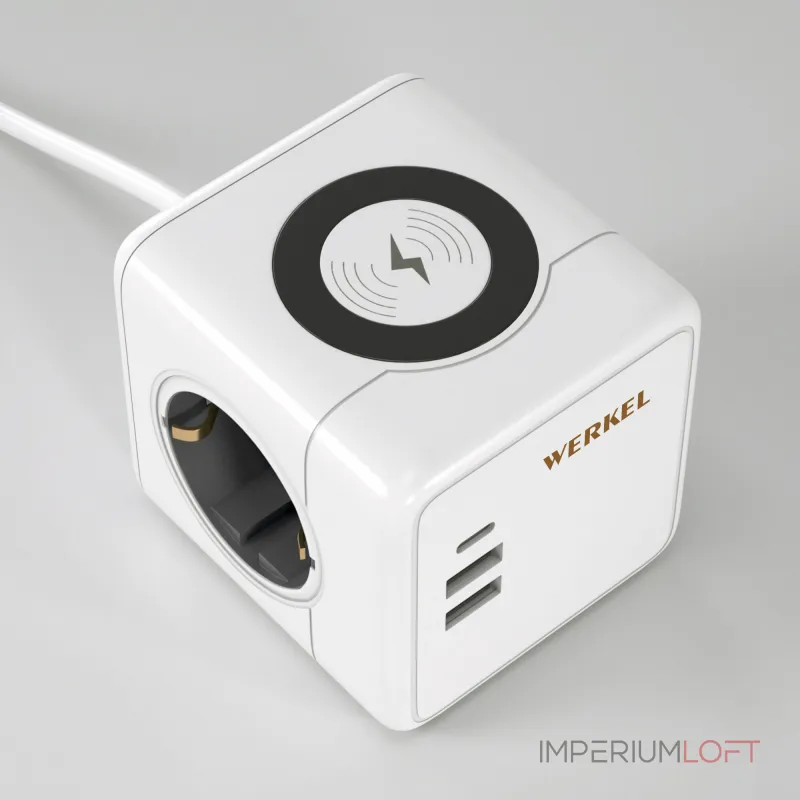 Розеточный блок 3-местный + 3 USB + беспроводная зарядкаWerkel a066454 Розеточный блок 3-местный + 3 USB + беспроводная зарядкаWerkel a066454