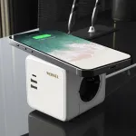 Розеточный блок 3-местный + 3 USB + беспроводная зарядкаWerkel a066454