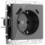 Розетка с заземлением. шторками и USB тип A+C Werkel a064093