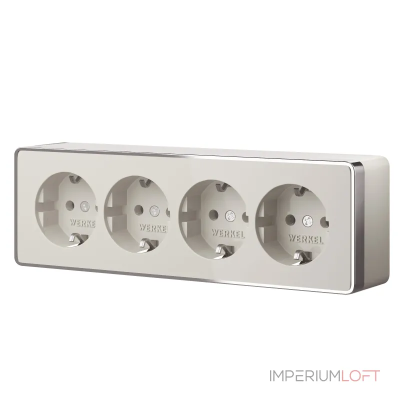 Розетка четверная с заземлением и шторками Gallant Werkel W5072204 Розетка четверная с заземлением и шторками Gallant Werkel W5072204