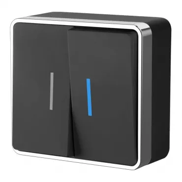Выключатель двухклавишный с подсветкой Gallat Werkel a050975