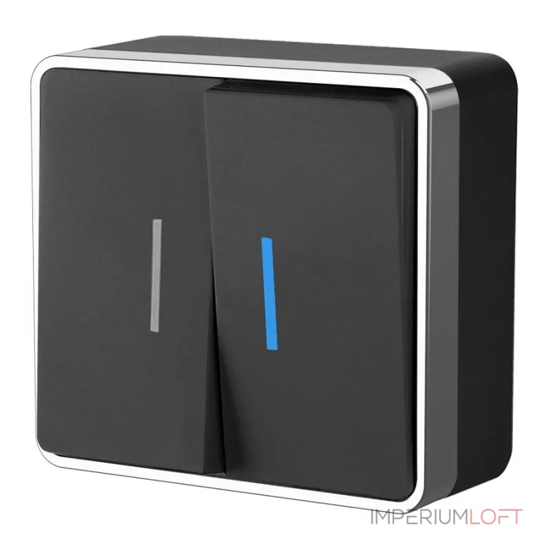 Выключатель двухклавишный с подсветкой Gallat Werkel a050975