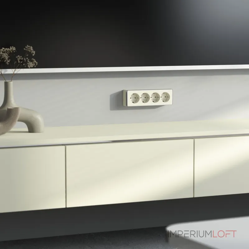 Розетка четверная с заземлением и шторками Gallant Werkel W5072204 Розетка четверная с заземлением и шторками Gallant Werkel W5072204