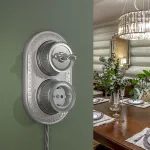 Розетка с заземлением и шторками РетроWerkel a044924 от ImperiumLoft