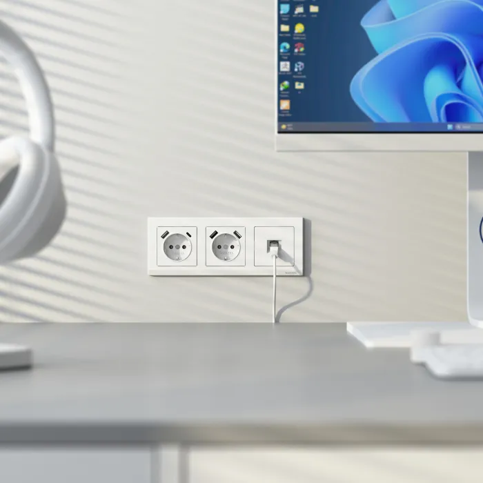 Розетка с заземлением. шторками и USB тип A+C Werkel a069613 от ImperiumLoft