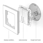 Выключатель двухклавишный проходной с подсветкой Werkel a051174 от ImperiumLoft