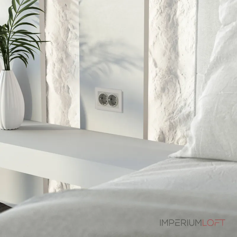 Розетка двойная с заземлением Werkel a069774