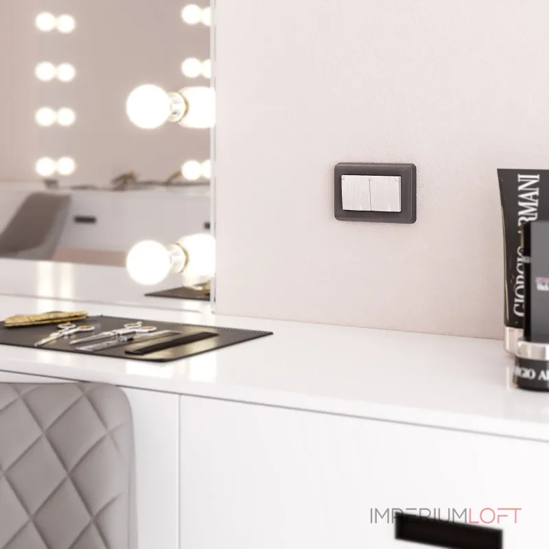 Розетка двойная влагозащ с зазем с защит крышками и шторками Werkel a057289 от ImperiumLoft