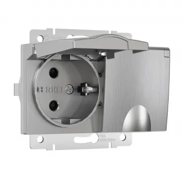 Розетка двойная влагозащ с зазем с защит крышками и шторками Werkel a057288