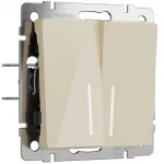 Выключатель двухклавишный с подсветкой Werkel a064057 от ImperiumLoft