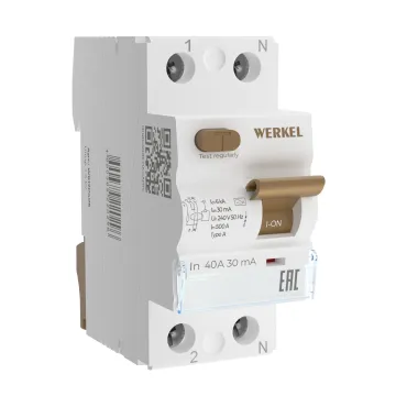 Устройство защитного отключения 1P+N 40A 30 mA type А 6 кА Werkel W812P406