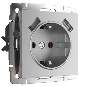 Розетка с заземлением, шторками и USBх2 Werkel W1171506 Розетка с заземлением, шторками и USBх2 Werkel W1171506