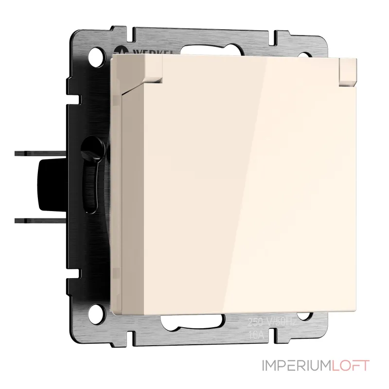 Розетка с заземлением и шторками c крышкой IP44 N Werkel W1171262 Розетка с заземлением и шторками c крышкой IP44 N Werkel W1171262