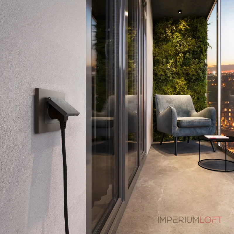 Розетка влагозащитная с защитной крышкой и шторкамиWerkel a069599 от ImperiumLoft