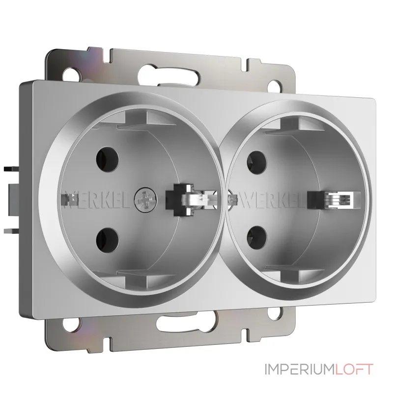 Розетка двойная с заземлением Werkel W1172006