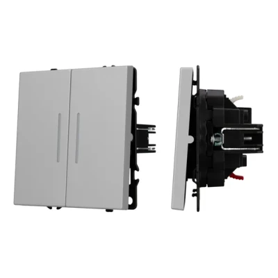Механизм звонкового выключателя двухклавишный LED SWT-NOBE-MKR2-SFPL-L-IS (230V 10A) Arlight 061788(1)