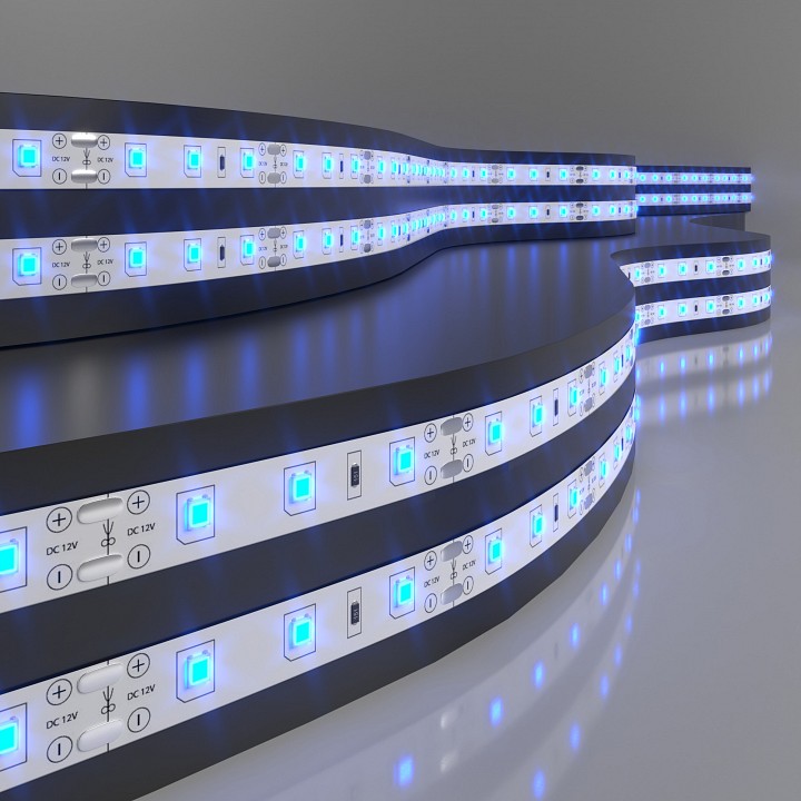 Лента светодиодная 12V 4,8W 60Led 2835 IP20 синий, 5м