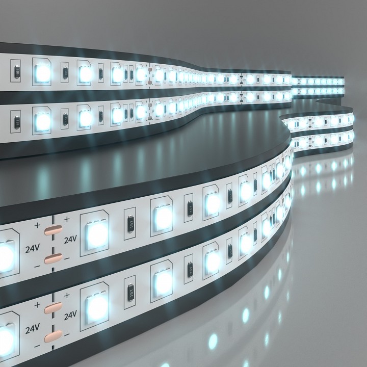Лента светодиодная 24V 14,4W 60Led 5050 IP20 холодный белый, 5м