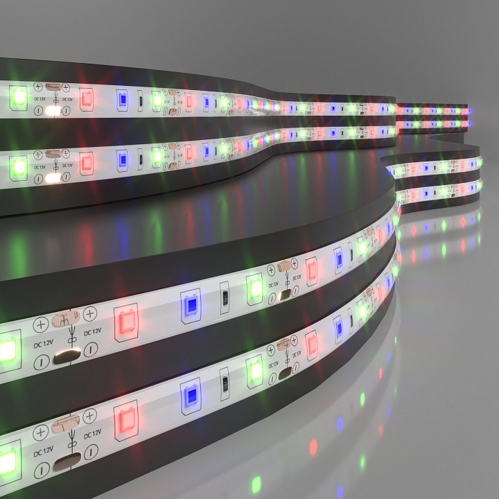 Лента светодиодная 12V 4,8W 60Led 2835 IP65 RGB, 5м